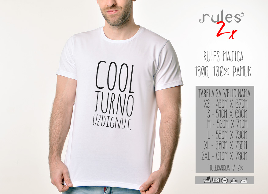 Muska Rules Majica sa natpisom - Coolturno Uzdignut - Tabela velicina