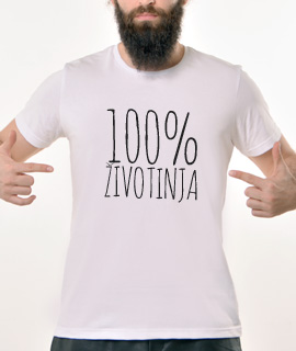 Muska Rules majica sa natpisom 100% zivotinja - Proizvod