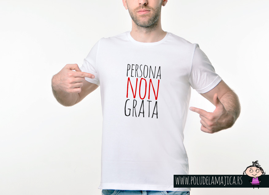 Muska Rules majica sa natpisom Persona Non Grata - poludelamajica