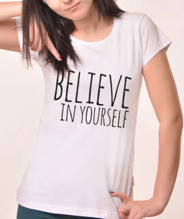 Zenska Rules majica sa natpisom Believe in yourself - Proizvod