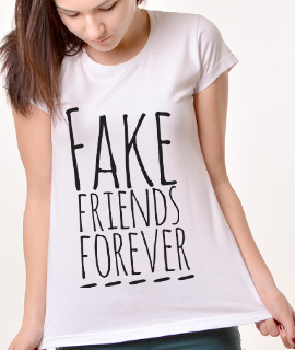 Zenska Rules majica sa natpisom Fake Friends Forver - Proizvod