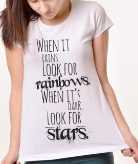 Zenska Rules majica sa natpisom When It Rains Look For Rainbows When its Dark Look For Stars - Proizvod