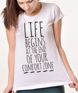 Zenska Rules majica sa natpisom Life Begins At The End Of Your Comfort Zone - Proizvod